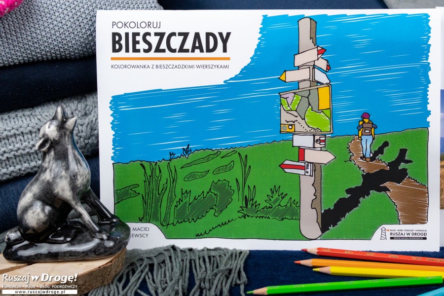 Przewodnik Pokoloruj Bieszczady dla rodzin z dziećmi