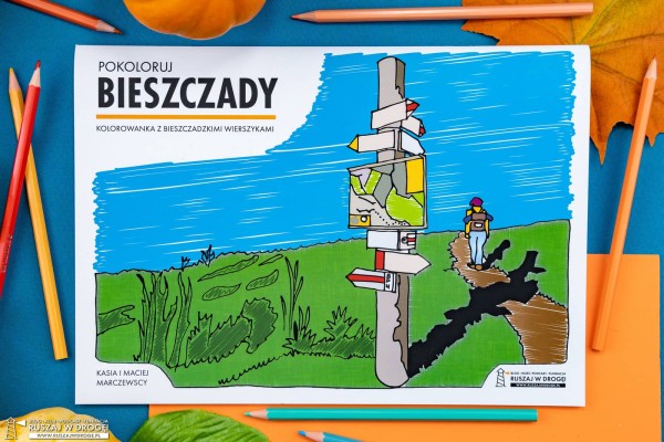 Pokoloruj Bieszczady rodzinny dodatek do przewodnika dla dzieci