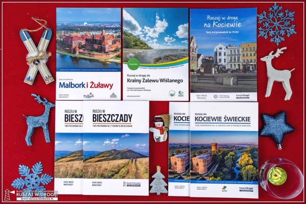 Zestaw przewodników po Polsce na prezent Bieszczady Kociewie Żuławy